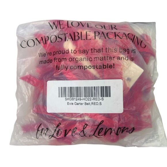 For Love & Lemons Evie Garter Belt - Size Small - Red - Picture 7 of 7